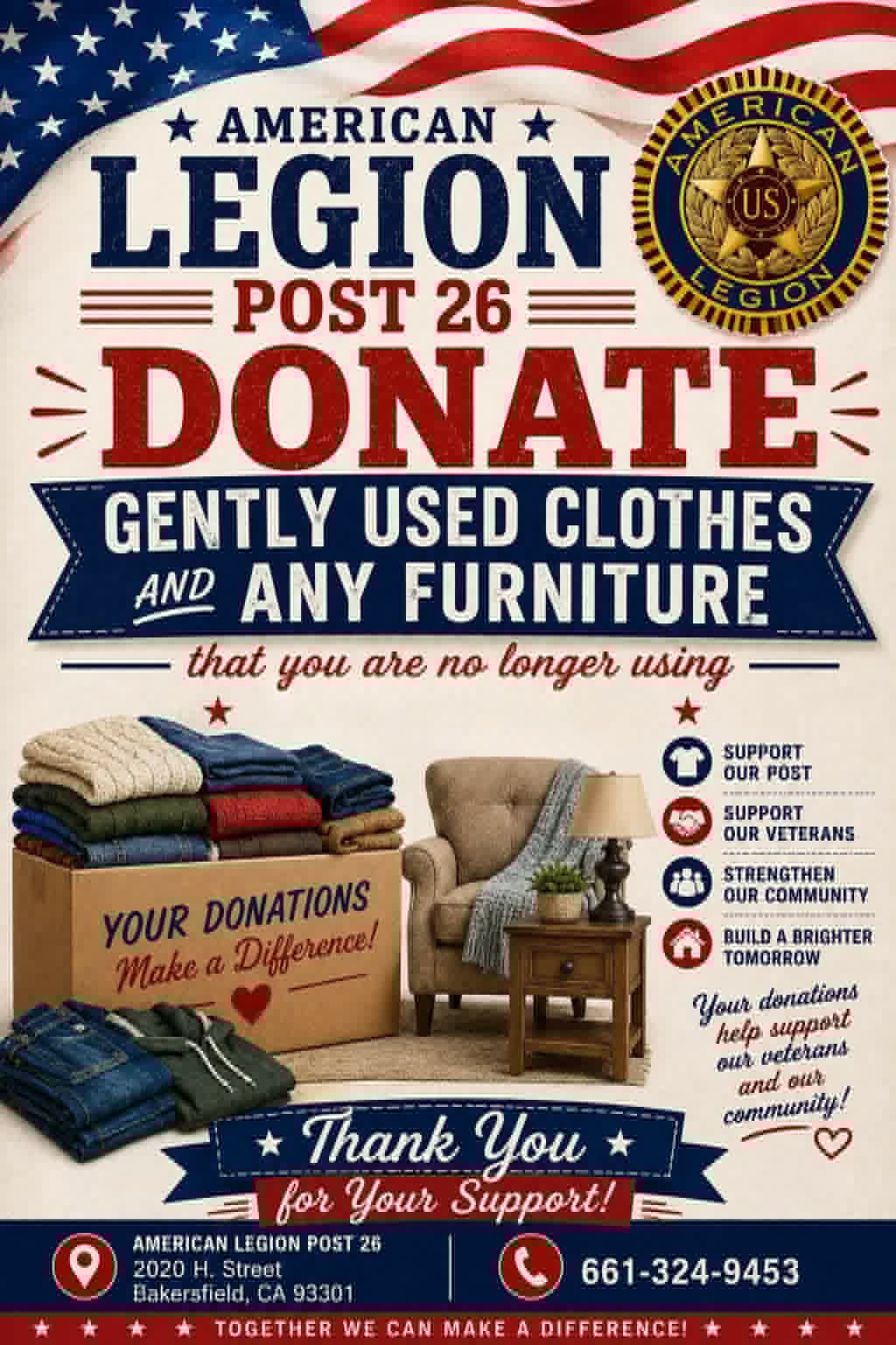 Donate gently used clothes and furniture flyer